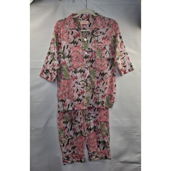 Papinelle Floral Women's 2 Piece Pajamas Size S - Picture 3 of 11
